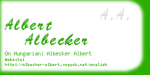 albert albecker business card